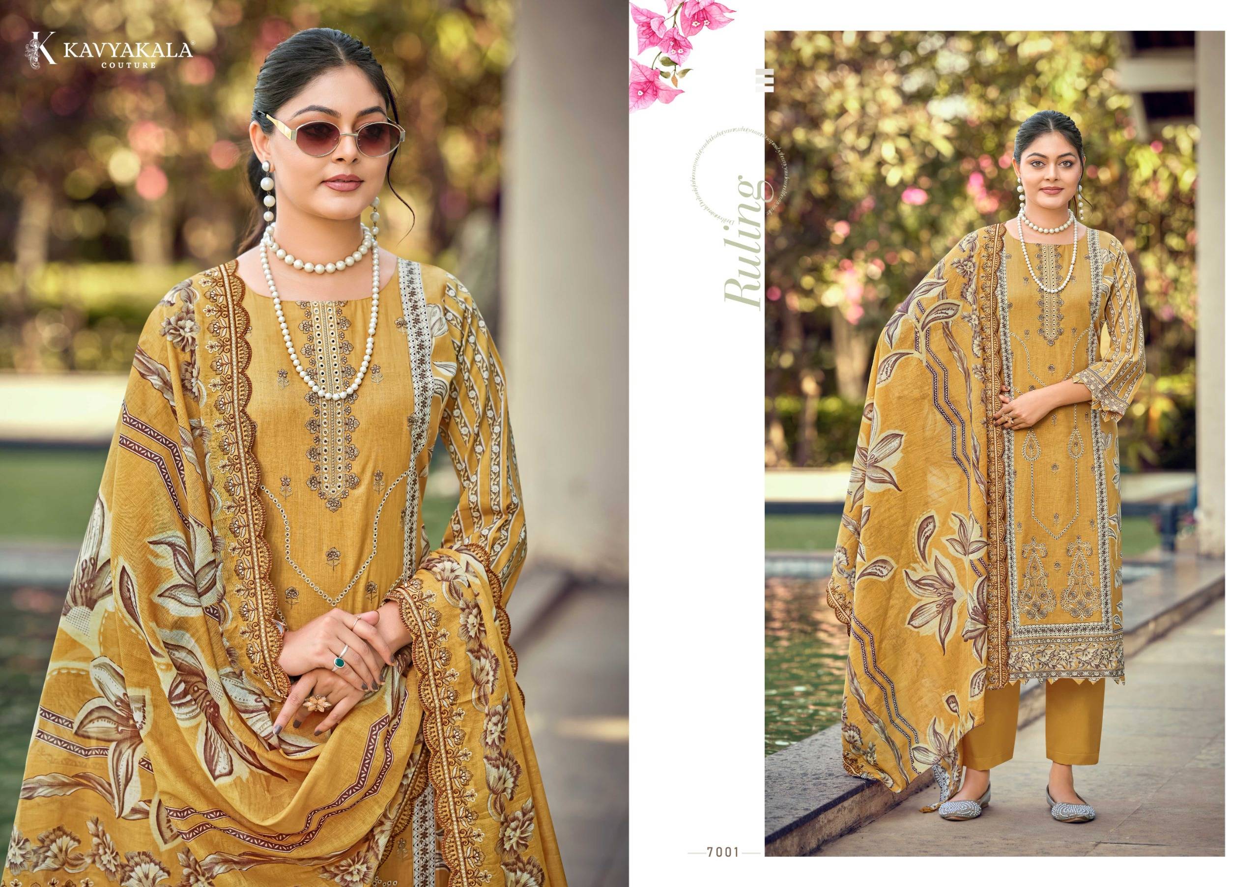 BIN SAEED Vol -10‎ By KAVYA‎‎ KALA 7001 To 7008 Series Beautiful Festive Suits Stylish Fancy Colorful Casual Wear & Ethnic Wear PURE‎ CAMBRIC Print Dresses At Wholesale Price